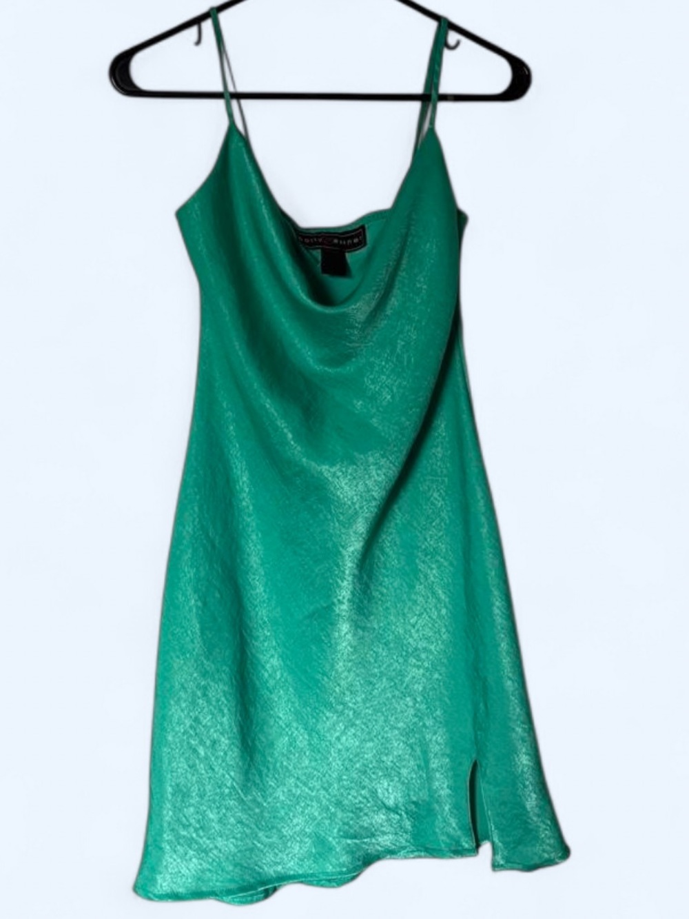 Polly & Esther Teal Slip Dress with Cowl Neck